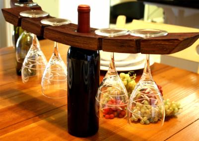 4 Glass and Wine Bottle Holder